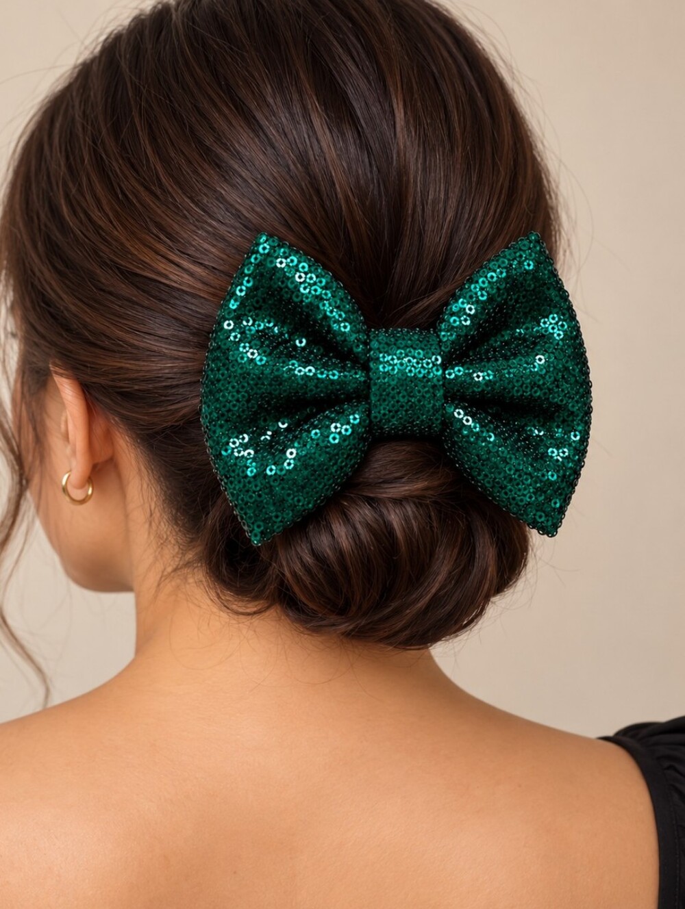 ⭐Handmade Bow Sparkling Teal Sequin Bow For Special Occasions